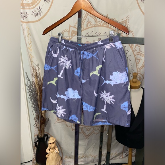 NWT Quiet Storm Medium Navy SC Palm Volleyball Shorts $49.99 Orig - Picture 2 of 7